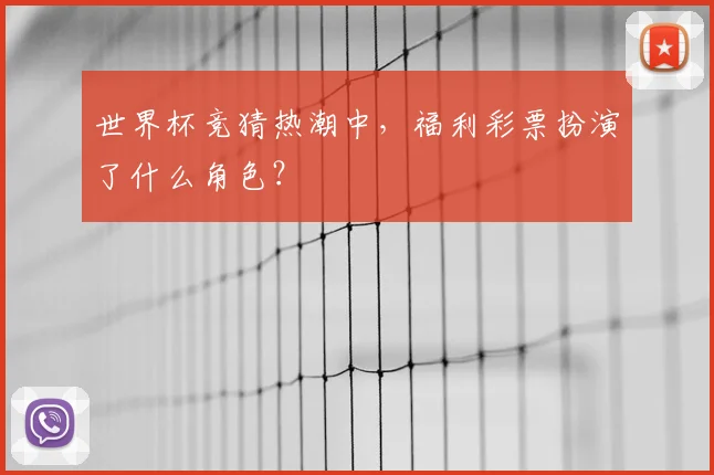 世界杯竞猜热潮中，福利彩票扮演了什么角色？